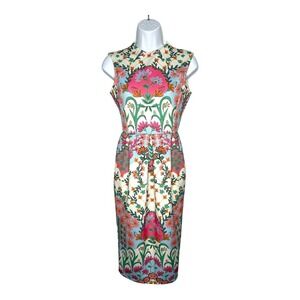ASOS Floral‎ Print Dress Sleeveless Cutout Back Sheath Scuba Dress Women Size 4